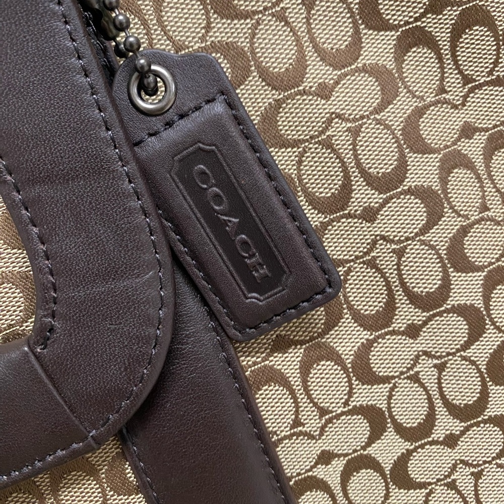 Coach Brown Briefcase with Signature Monogram and Leather Trim - Picture 6 of 10